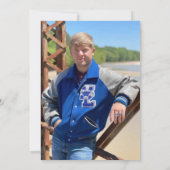 野球の誕生日パーティー追加フォト招待状 (裏面)