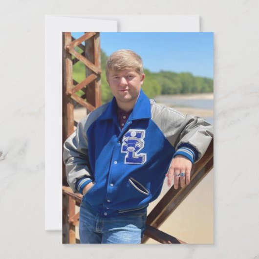 野球の誕生日パーティー追加フォト招待状 (裏面)