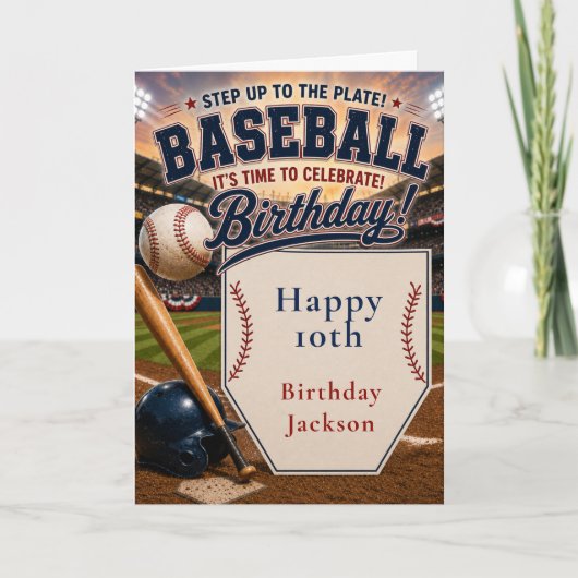 野球の誕生日パーティー カード (正面)