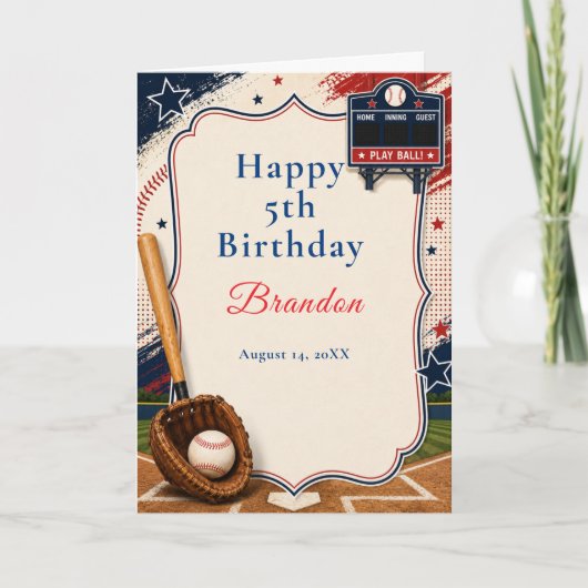 野球の誕生日パーティー カード (正面)
