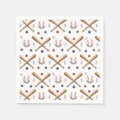 野球の誕生日パーティー スタンダードカクテルナプキン (正面)