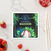 野球の誕生日パーティー スタンダードカクテルナプキン (インサイチュ)