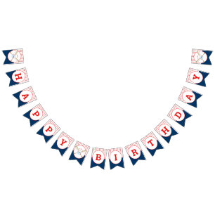 野球の誕生日パーティー バンティングフラッグ