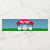 野球の誕生日パーティー ペットボトルラベル (シングルラベル)