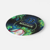 野球の誕生日パーティー ペーパープレート (アングル)