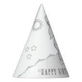 野球の誕生日パーティー（女の子） – 自分の帽子を色を付ける パーティーハット (左)