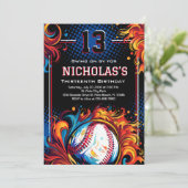 野球の誕生日パーティー 招待状 (スタンド正面)