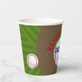 野球の誕生日パーティー 紙コップ (正面)