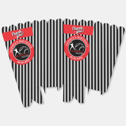 野球の誕生日パーティー、野球女子プレーヤー フェイバーボックス (見開き)