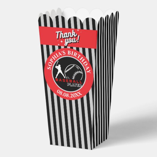 野球の誕生日パーティー、野球女子プレーヤー フェイバーボックス (正面)