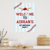 野球の誕生日ボーイ ポスター (キッチン)