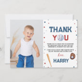 野球の誕生日写真の感謝カード バッターアップ サンキューカード (正面)