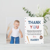 野球の誕生日写真の感謝カード バッターアップ サンキューカード (スタンド正面)