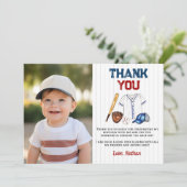 野球の誕生日写真サンクスカード バッターアップ サンキューカード (スタンド正面)