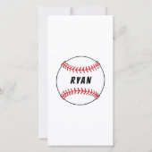 野球の誕生日写真子供たち サンキューカード (裏面)