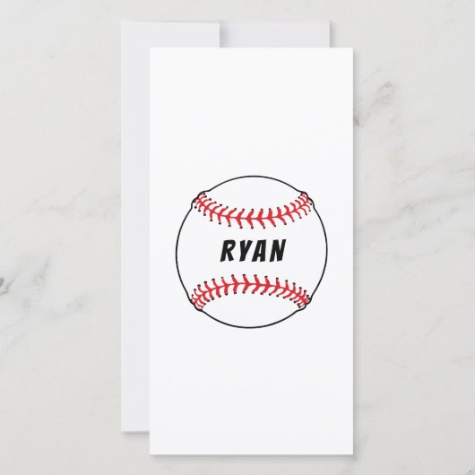 野球の誕生日写真子供たち サンキューカード (裏面)