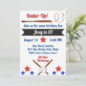 野球の誕生日招待状 招待状 (スタンド正面)