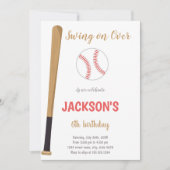 野球の誕生日招待状 招待状 (正面)