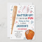 野球の誕生日招待状 招待状 (正面)