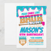 野球の誕生日招待状 Drip Bruh テーマ 招待状 (正面/裏面)