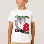 野球の誕生日-カスタムなTシャツ Tシャツ (正面)