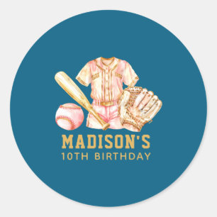 野球の誕生日 高級ローズゴールド ラウンドシール