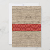 野球の赤ちゃんのシャワー 男の子 赤 スポーツ 木製 招待状 (裏面)