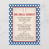 野球の赤ちゃんシャワーでリクエストはがきを持参 インビテーションポストカード (正面)