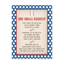 野球の赤ちゃんシャワーでリクエストはがきを持参