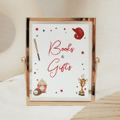 野球の赤ちゃんシャワーの本とプレゼント ポスター