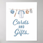 野球の赤ちゃんシャワーカードとギフトサイン ポスター (正面)