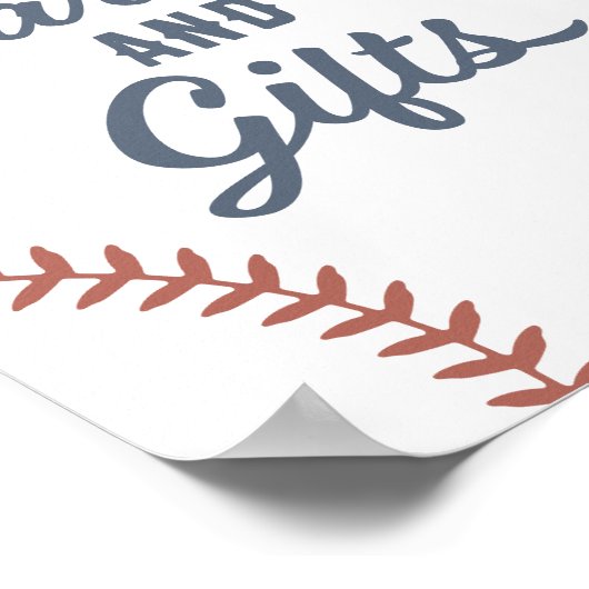 野球の赤ちゃんシャワーカードとギフトサイン ポスター (角)