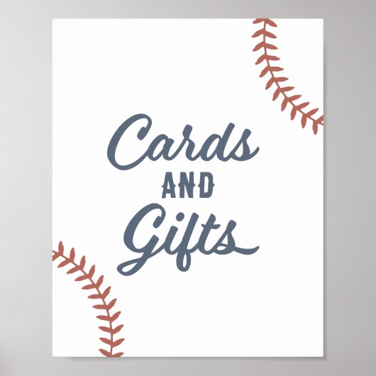 野球の赤ちゃんシャワーカードとギフトサイン ポスター (正面)