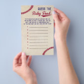 野球の赤ちゃんシャワーベビー食べ物ゲームを推測 チラシ (ハンドル)