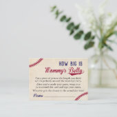 野球の赤ちゃんシャワーママのお腹の大きさ コーリングカード (スタンド正面)