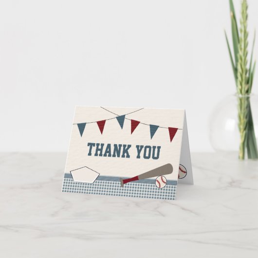 野球の赤ちゃんシャワー サンキューカード (正面)