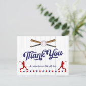 野球の赤ちゃん感謝していシャワー葉書 ポストカード (スタンド正面)