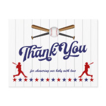 野球の赤ちゃん感謝していシャワー葉書