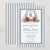 野球の赤ちゃん歓迎会の招待状 招待状 (正面/裏面)