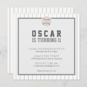 野球の遊バースデーパーティー 招待状 (正面/裏面)