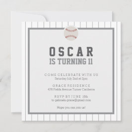 野球の遊バースデーパーティー 招待状