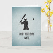 野球の遊男オングレーオスのスポーティ誕生日 カード (黄色い花)