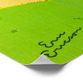 野球の選手がベースに滑って到着 ポスター (角)