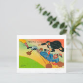 野球の選手がベースに滑って到着 ポストカード (スタンド正面)