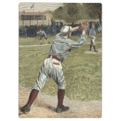 野球の選手が2塁で放たれる クリップボード (裏面)