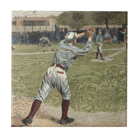 野球の選手が2塁で放たれる タイル (正面)