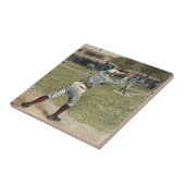 野球の選手が2塁で放たれる タイル (側面)