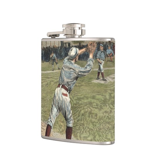 野球の選手が2塁で放たれる フラスク (左)