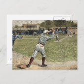 野球の選手が2塁で放たれる ポストカード (正面/裏面)