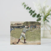野球の選手が2塁で放たれる ポストカード (スタンド正面)